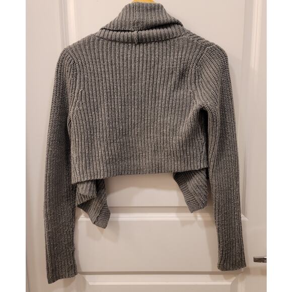 Express Grey Open Front Cardigan - Picture 2 of 6